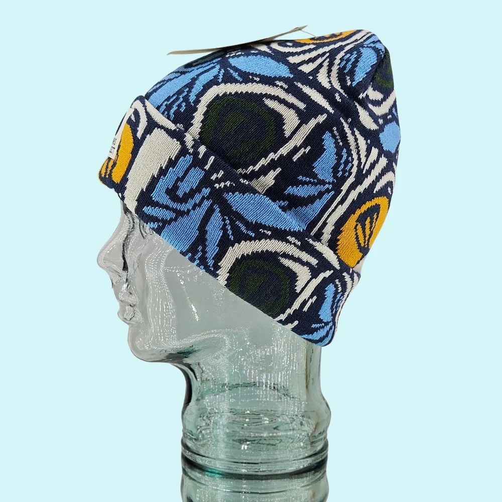 Parks Project Hat Beanie Wonderland Blue Yellow Knit Recycled Colorful Outdoor